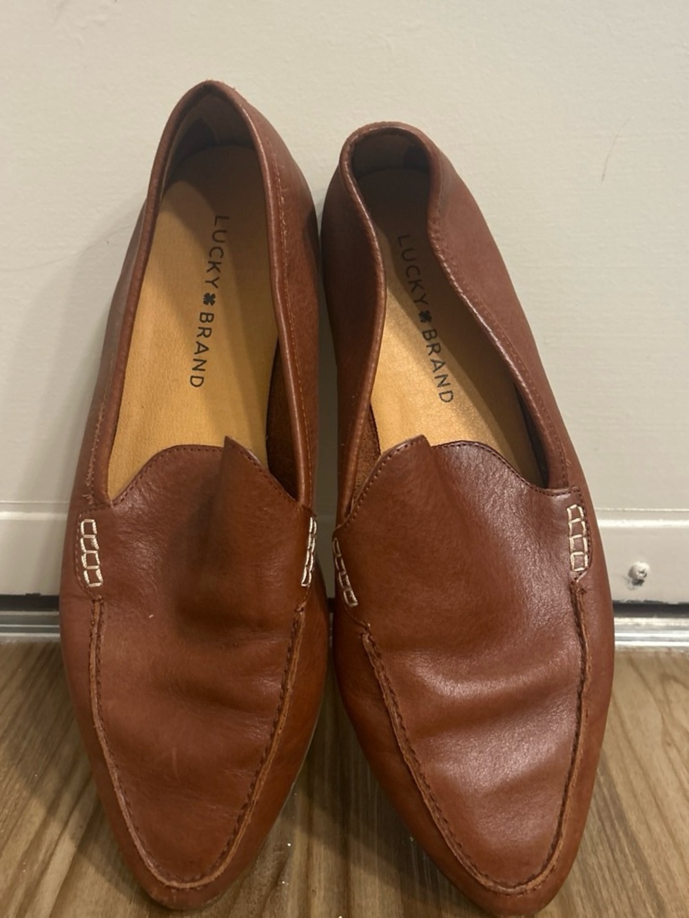 Lucky Brand Men’s Tan Leather Slip-On Loafers